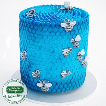 Silicone Mould - Continuous Honeycomb & Bees